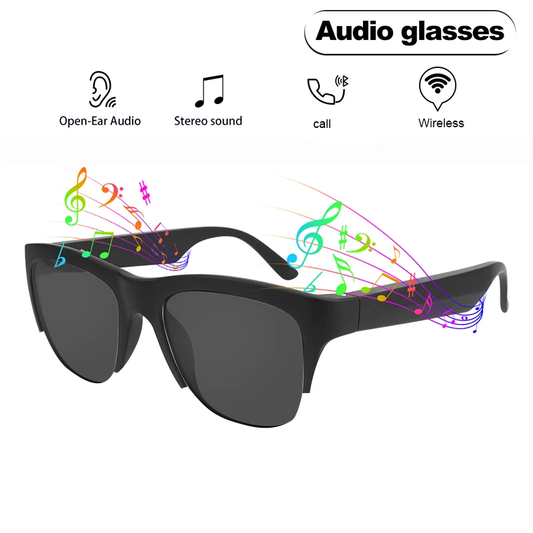 Smart Wireless Sunglasses Bluetooth  Built-In Microphone Speakers Touch & Voice